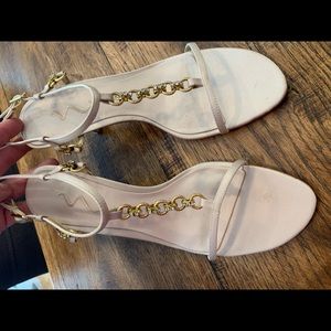 Light Beige Dress Pump with rhinestone accents in size 7.5